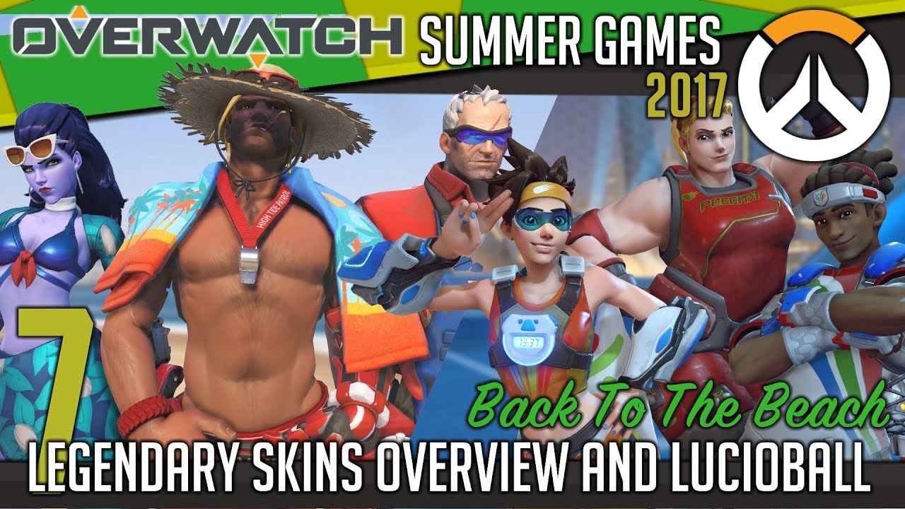 Overwatch Summer Games 2017  - 7 NEW Legendary Skins and Lucio Ball Gameplay