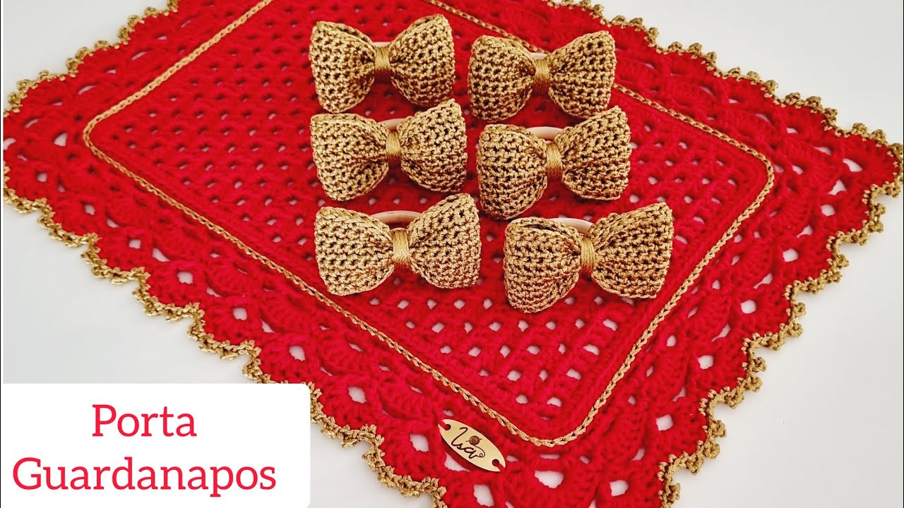 PORTA GUARDANAPOS de Laços DOURADOS  | Fio Encanto