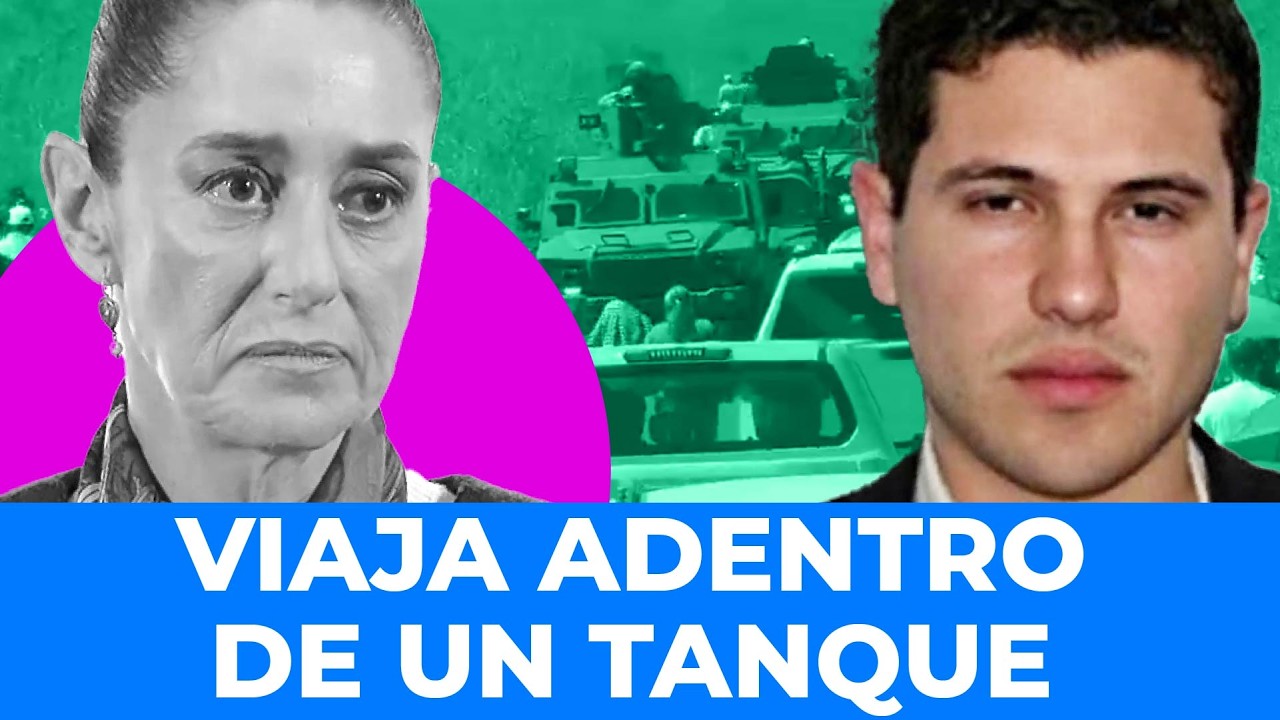 ¡TIENE MIEDO! El video de Sheinbaum entrando a Sinaloa en un tanque del Ejército