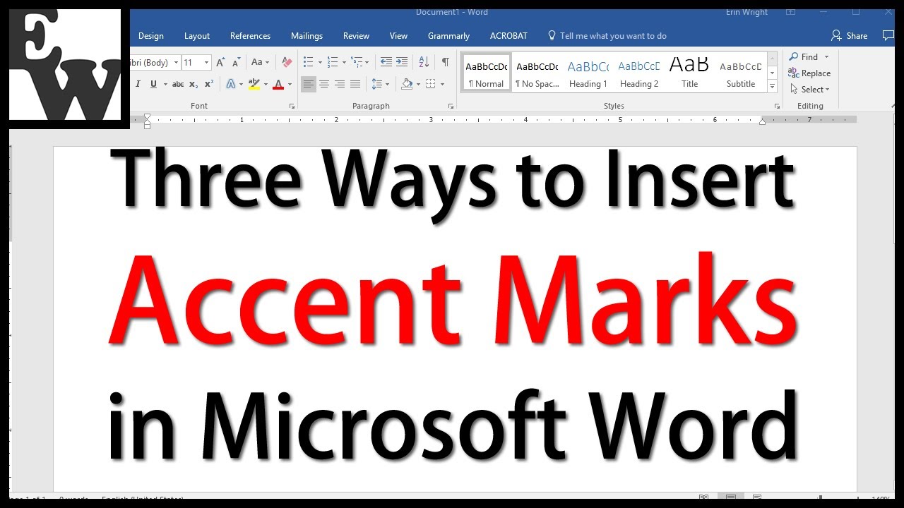 Three Ways To Insert Accent Marks In Microsoft Word