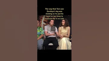 Tom puts his hand on Zendaya's leg cuz she was shaking || tomxzendaya3