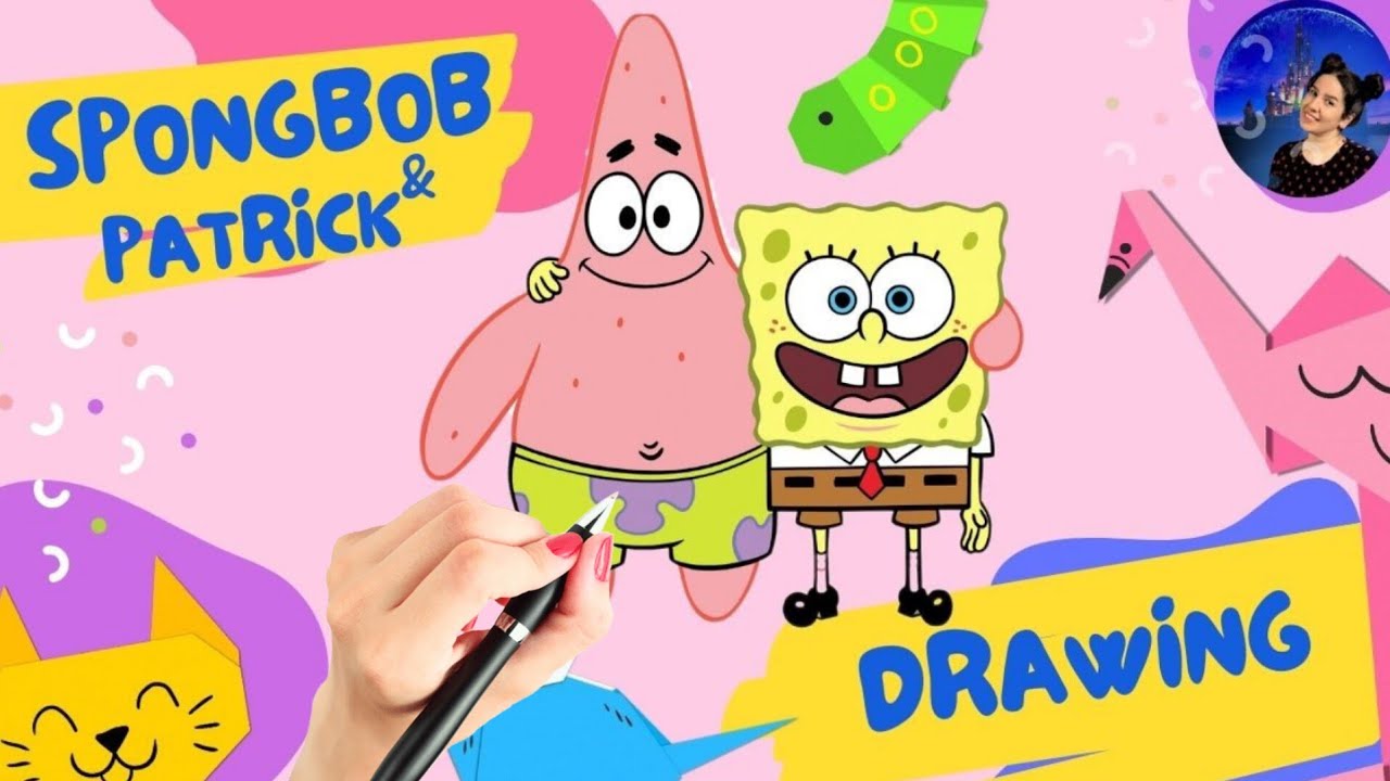 How to draw Spongebob & Patrick, for kids & Toddlers| let's draw. Easy and beautiful coloring ...