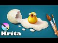 Krita - Digital Painting - Screaming Egg - Digital painting time-lapse on Krita - Speed Painting