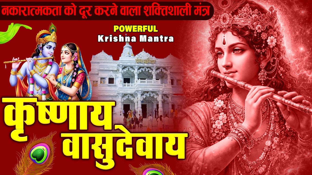 ॐ कृष्णाय वासुदेवाय हरये परमात्मने - Om Krishnaya Vasudevaya Haraye Paramatmane 108 Times #krishna