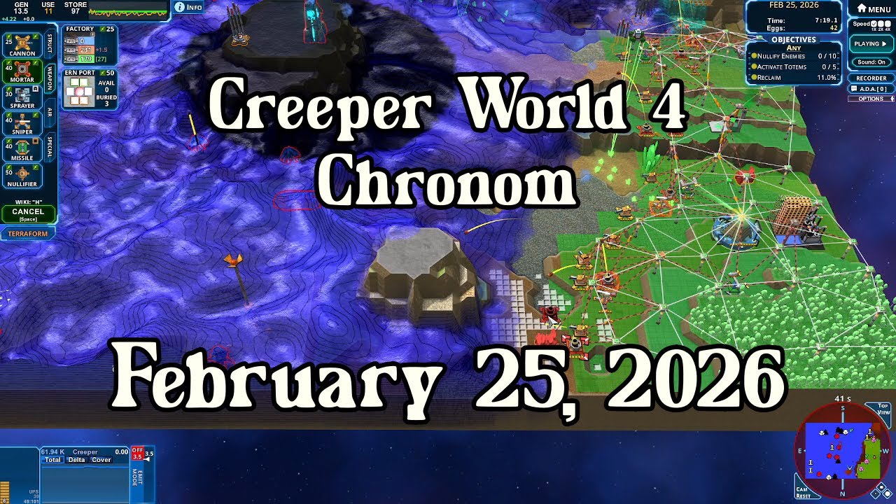Creeper World 4 Daily Map –  February 25, 2026 | No Commentary