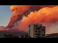 Orange Smoke From Mount Etna Eruption Fills Sky