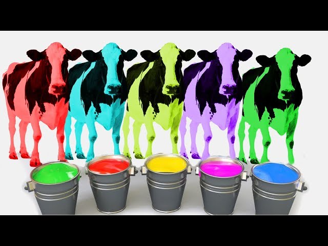 Cow Cow Bulldozer Truck | Learn Shapes Cow Grass W Cartoon 3D Nursery Rhymes | Songs For Children class=