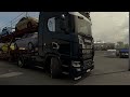 Рим - Клайпеда - СПБ 3000 км | ETC2 | Scania 750S V8 | Вечерний рейс с подписчиками