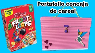 Diy-portafolio con caja de cereal /manualidades recicladas