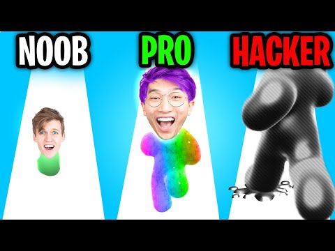 Can We Go NOOB vs PRO vs HACKER In BLOB RUNNER 3D!? (MAX LEVEL!)