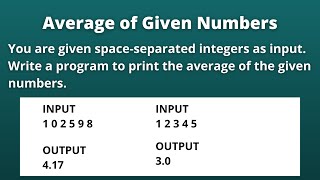 Python Program to Print the Average of Given Numbers | CCBP Assignment 20 Question Answer