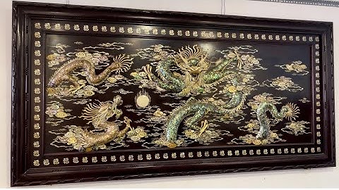 Tranh Khảm Ốc Nổi Đầy Chất Nghệ Thuật "Lưỡng Long Tranh Châu" | Tranh Gỗ Đẹp - Giá Tốt Nhất Sài Gòn