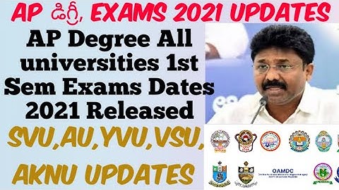 AP Degree All Universities 1st sem Exams Timetable Released//AP Degree Exams Latest News/AU,AKNU,SVU