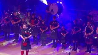 Lathallan School Pipe Band perform with the Red Hot Chilli Pipers in Dundee  December 2023