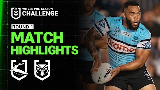 Thumbnail for NRL Match Highlights 2025 | Sharks v Warriors | Pre-Season Week 1