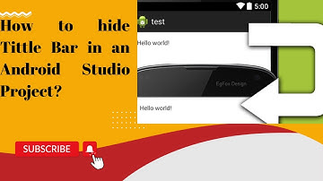 How to Hide a Title Bar in Android Studio | How to hide title bar in Android Studio Project?