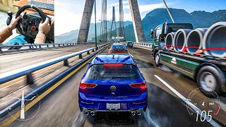 Volkswagen Golf 8 R - Forza Horizon 5 | Steering Wheel Gameplay