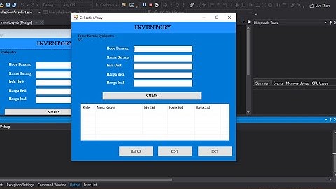 INVENTORY II Visual Basic 2019