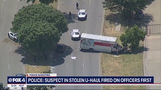 Dallas police officer shoots suspect who rammed stolen U-Haul into police vehicle