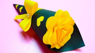 DIY Paper Flower BOUQUET | Paper Flower Buquet Easy | Birthday Gift Ideas