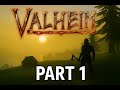 Valheim No Commentary Gameplay – Part 1 | First Day Survival &amp; Exploration