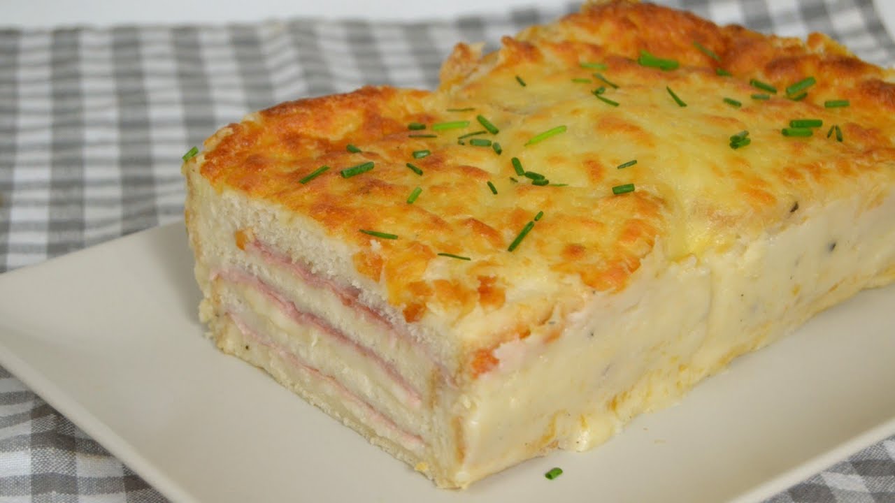 Croque cake. Pastel de jamón y queso con pan de molde ¡Facil y muy rico! -  YouTube