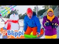 Brand New Snowy Day Song! | Blippi and Meekah Winter Nursery Rhymes for the Family