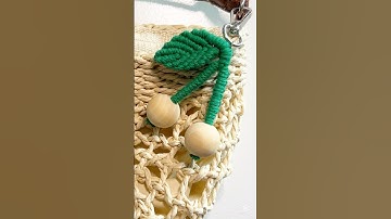 DIY Macrame Cherry Keychain Tutorial #crafts #leaf #easy #forbeginners
