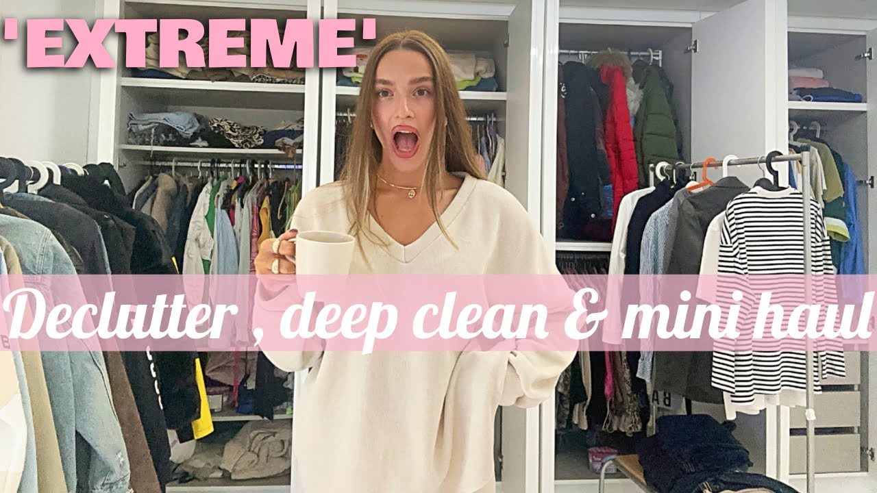 VLOG : EXTREME closet clean out 🧼🫧Decluttering, deep cleaning , mini ...