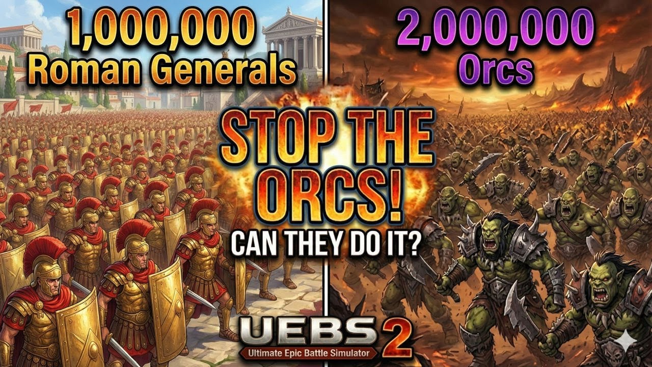 1,000,000 Roman Generals vs 2,000,000 Orcs | Ultimate Epic Battle Simulator 2