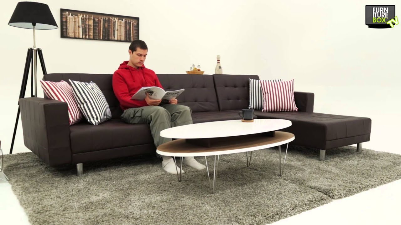 TENESEE 4-sits Divansoffa Mörkbrun PU Furniturebox