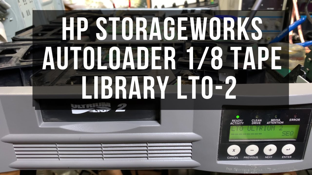 HP StorageWorks autoloader 1/8 tape library  LTO-2 (dead power supply) - look inside