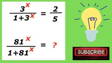 Math Olympiad Questions | If 3^x/1+3^x = 2/5 Then 81^x/1+81^x=? | Learn Logic with me | By - Rashi