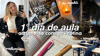 1° DIA DE AULA (presencial noturno) | arrume-se comigo, rotina...