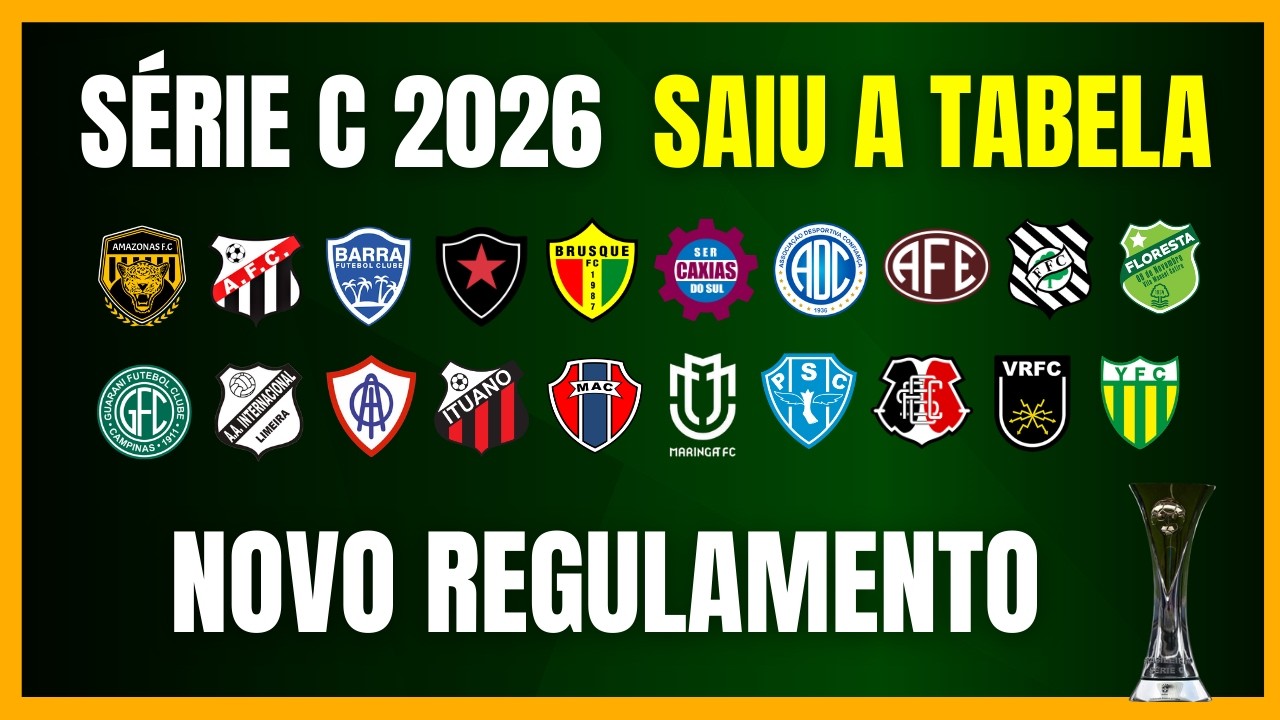 SÉRIE C 2026 | SAIU A TABELA | NOVO REGULAMENTO | QUANDO COMEÇA?