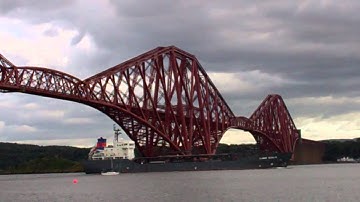 Cargo Ship Under Forth Railway Bridge Firth Of Forth Scotland September 5th