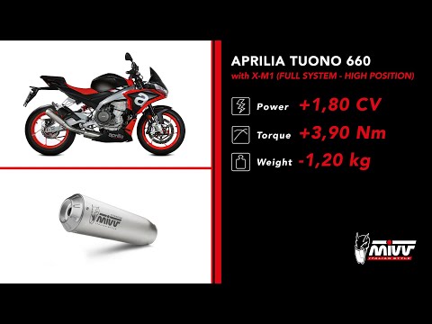 MIVV COMPLETE EXHAUST X-M1 TITANIUM HIGH APRILIA TUONO 660 2021-2024 video