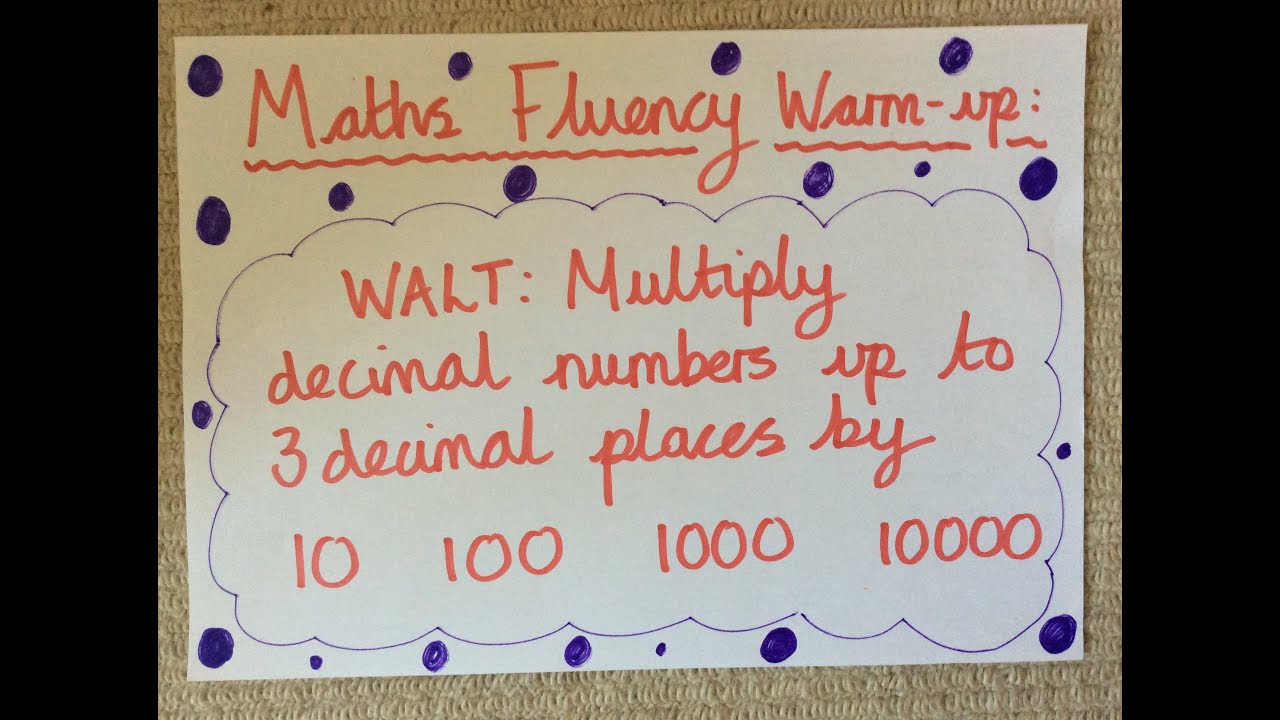 Fluency warm up 27th April multiply decimal numbers