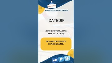 DATEDIF formula Top 100 Excel formulas #msexcel #exceltutorials #exceltips #trending #excelformulas