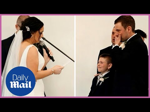 Bride makes vows to her new stepson at her wedding to his father