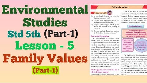 5th Class | EVS.1 | Lesson.5 (Part.1) Family Values | Maharashtra Board.