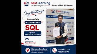 Congratulations to our student for successfully completing the SQL Training