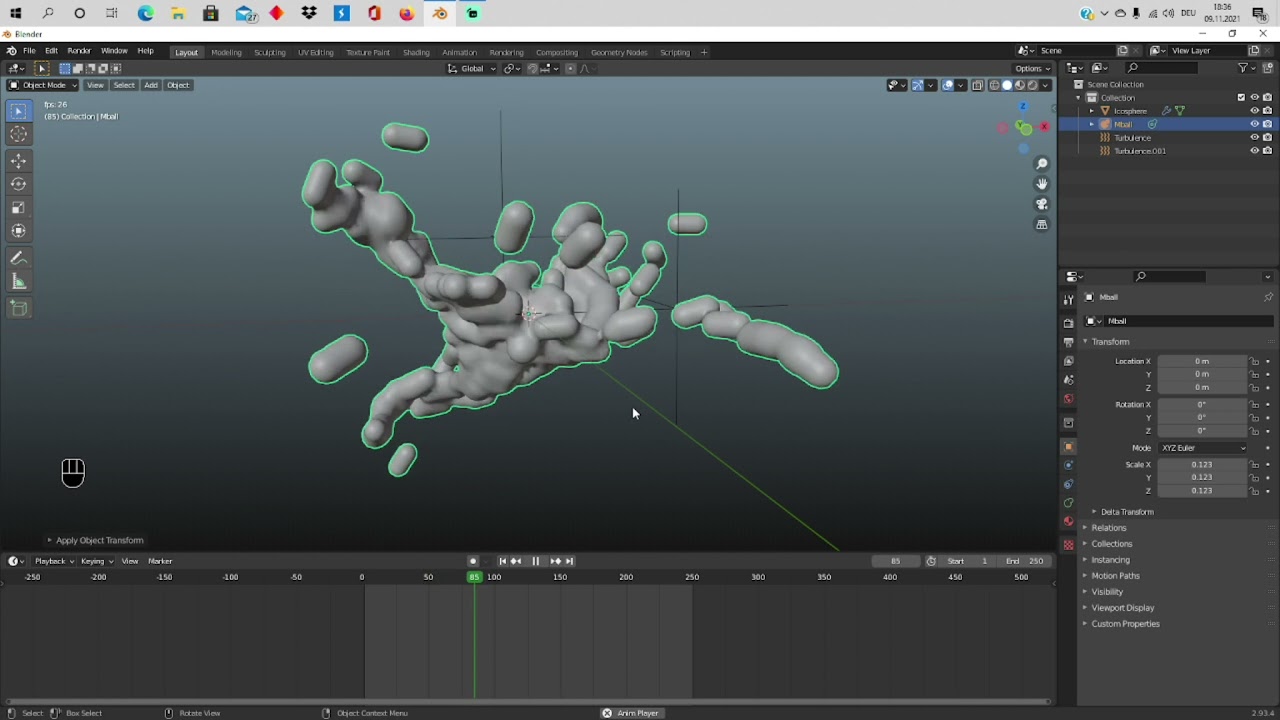 Blender 2.93 tutorial fluid Particles loop Alembic - YouTube