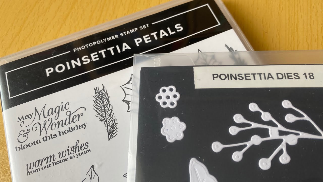 Black White & Red Christmas Card with Poinsettia Petals by Stampin’ Up!