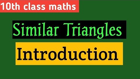 Similar Triangles/ Introduction/10th class maths/AP, TS syllabus/NCERT/SP Math Solutions