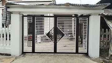 cổng sắt hộp 4 cánh sơn tĩnh điện