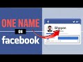 How to One Name on Facebook Old Account/ New Account 2025 | Facebook Single Name 2025 | FB 1 Name