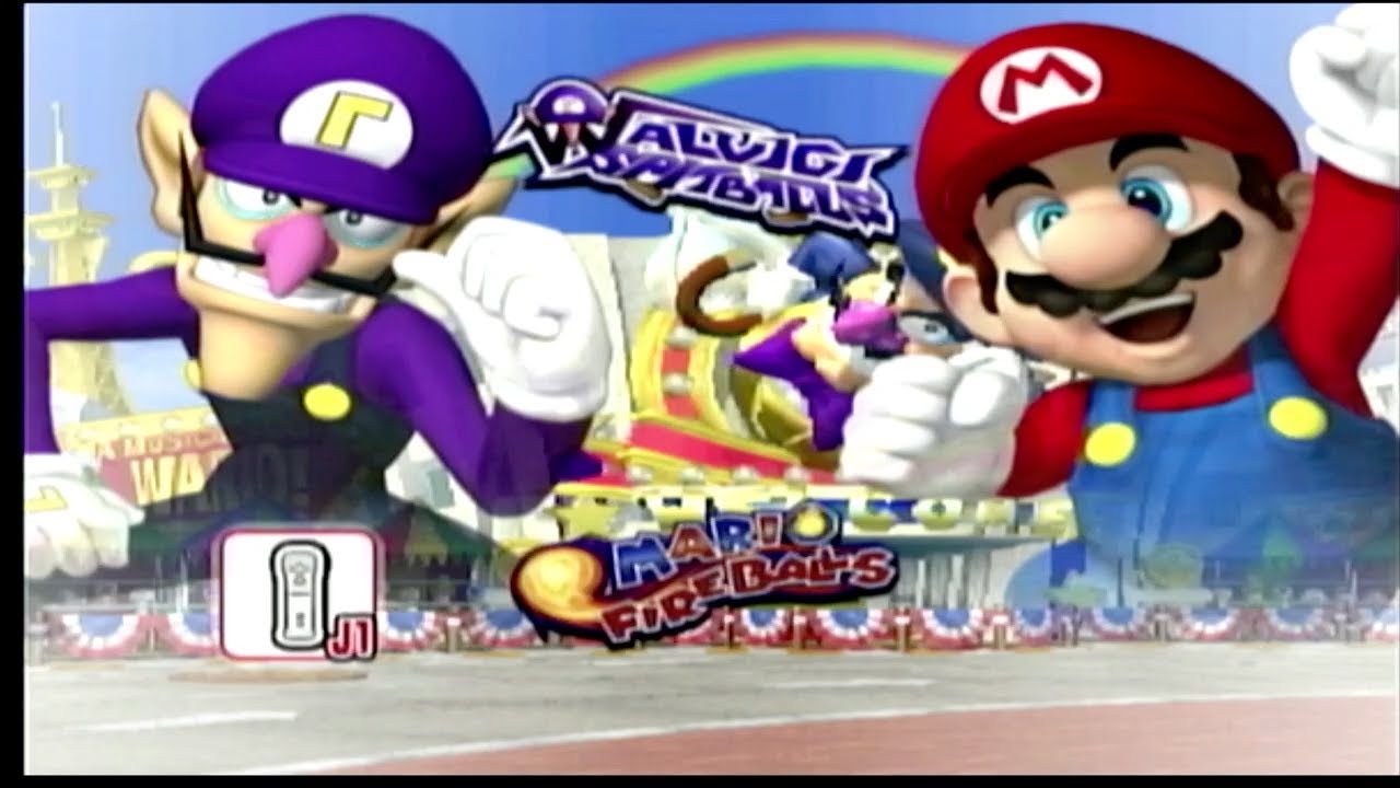 Mario Super Sluggers: Waluigi Spitballs vs Mario Fireballs Gameplay HD