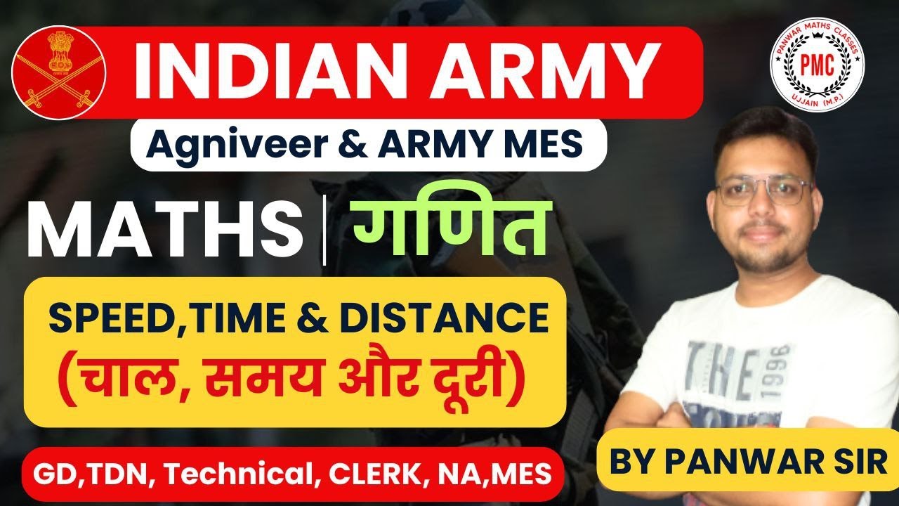 INDIAN ARMY Agniveer & Army MES || MATHS || Speed,Time & Distance (चाल ...