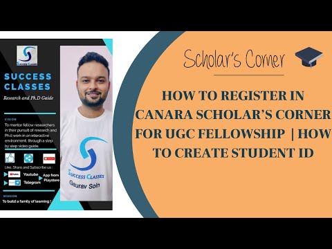 How To Register In Canara Scholar's Corner For UGC Fellowship | How To Create Student ID | NET-JRF